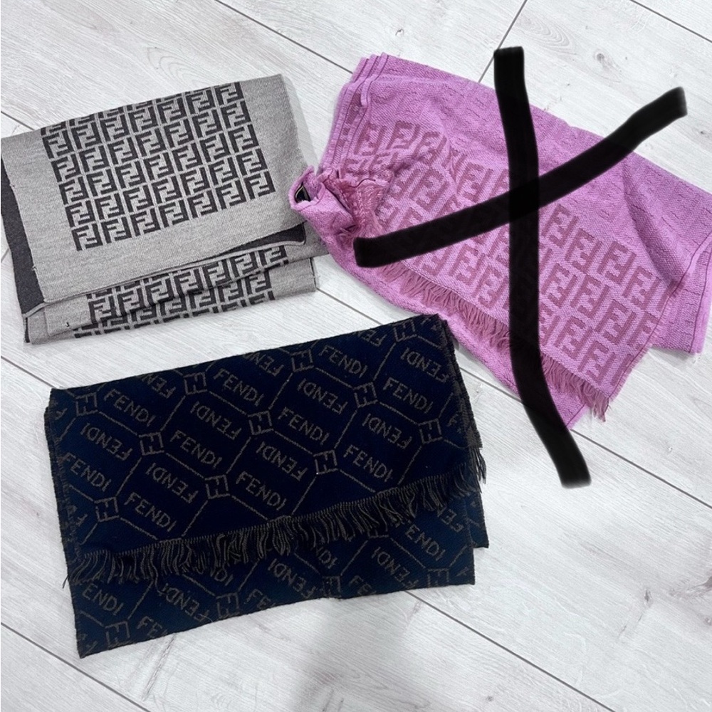 Fendi Logo Scarf bundle, 2 scarfs included